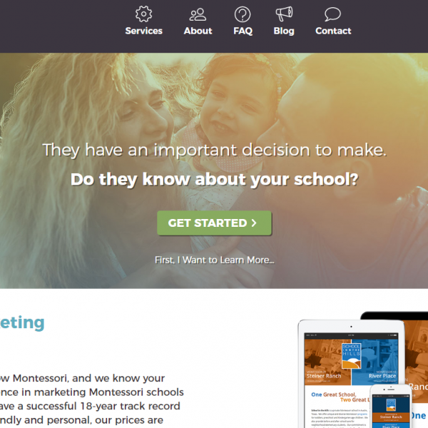 Go Montessori website design