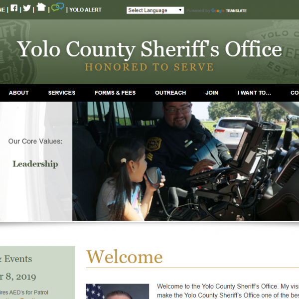Yolo County Sheriff's Office website design
